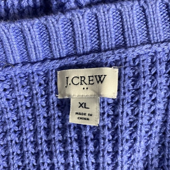 J.CREW Women’s Cotton Periwinkle, Chunky knit, V-neck Long Sleeve Sweater XL - Picture 6 of 7